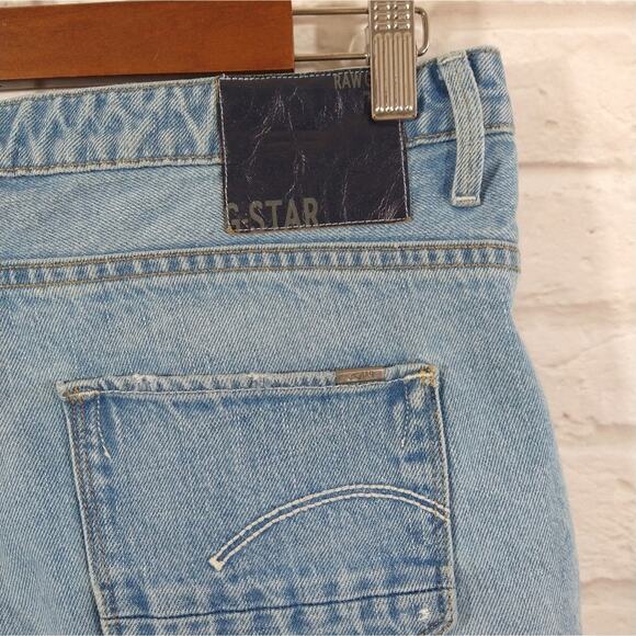 W G-Star Raw Denim Women Arc Light Blue Wash Mini Denim Jean Short Shorts 26 - Picture 5 of 6